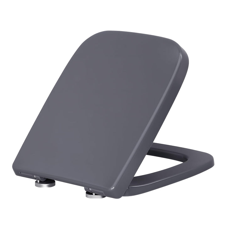 WOLTU Toilettendeckel mit Absenkautomatik, WC Sitz Eckig, aus Duroplast, Quick-Release zur einfachen