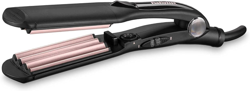 BaByliss The Crimper Kreppeisen mit 10 Temperaturstufen bis 210°C und Abschaltautomatik In rosa Schw