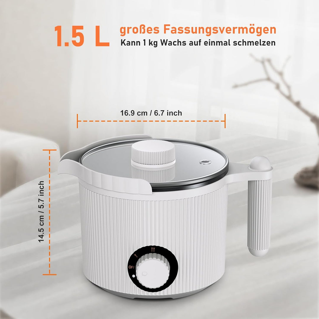 venpow Wachsschmelztopf mit Ausgiesser, kerzen selber machen set für erwachsene Anfänger, 1,5L gross