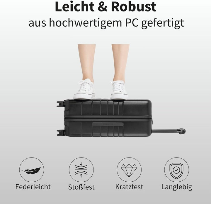 ETERNITIVE - Koffer I Reisekoffer aus Polycarbonat & ABS I Koffer Leicht mit Rollen 360° I Hartschal