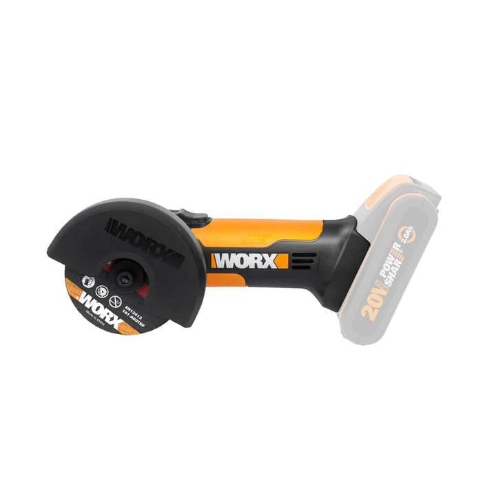 WORX WX801.9 Mini Akku-Winkelschleifer Chopper 20V - Kompakter Schleifer mit schmalem Körper, zum Sc