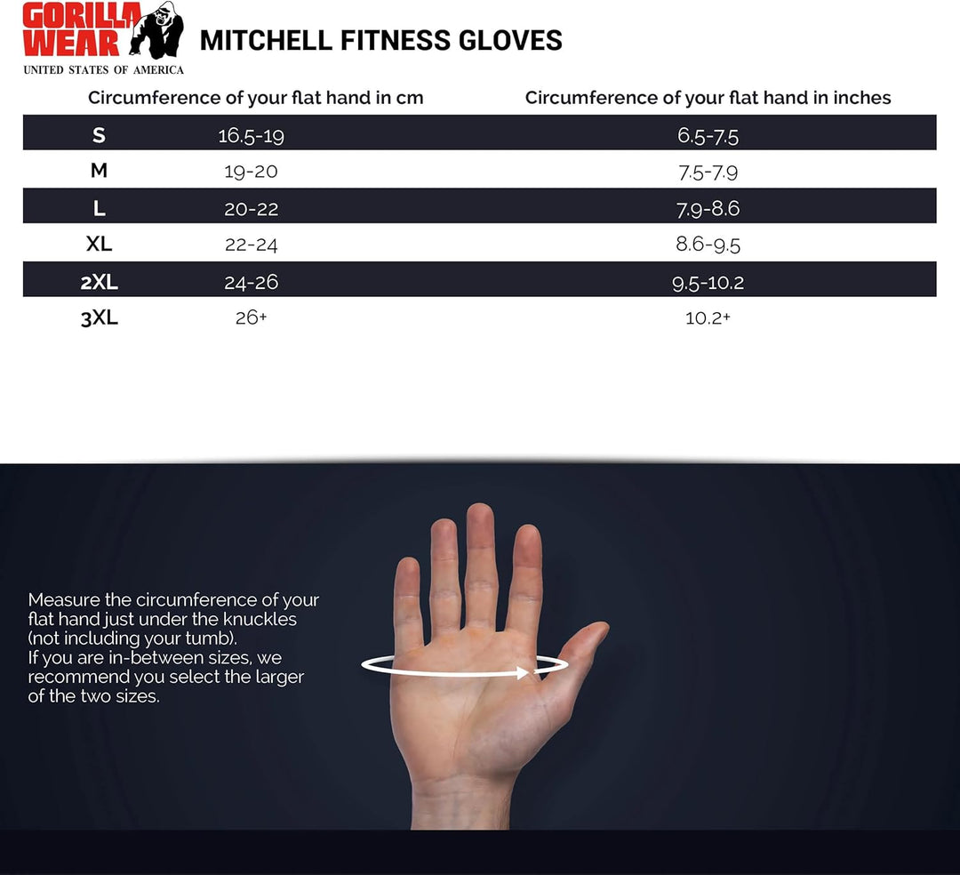Gorilla Wear - Mitchell Training Gloves - Schwarz/Grau - Bodybuilding und Fitness Accessoires für Da