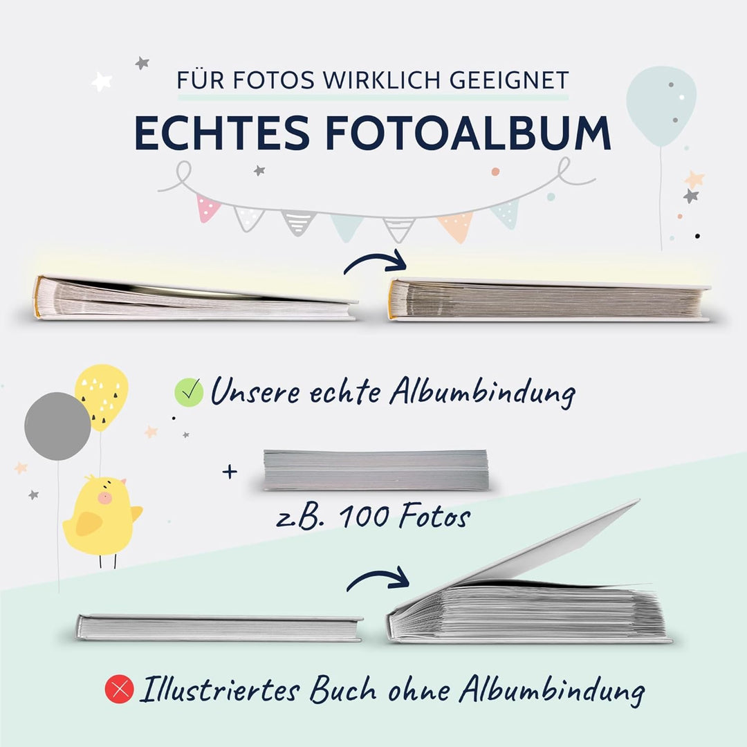 goldbuch Babyalbum Little Dream mit Ausstanzung für eigenes Bild, Leinenstruktur Fotoalbum, 58 weiss