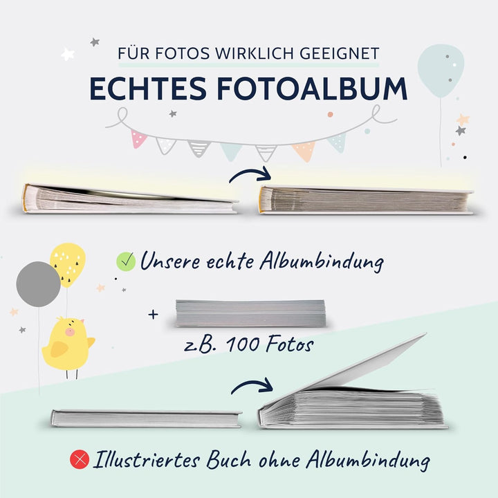 goldbuch Babyalbum Little Dream mit Ausstanzung für eigenes Bild, Leinenstruktur Fotoalbum, 58 weiss