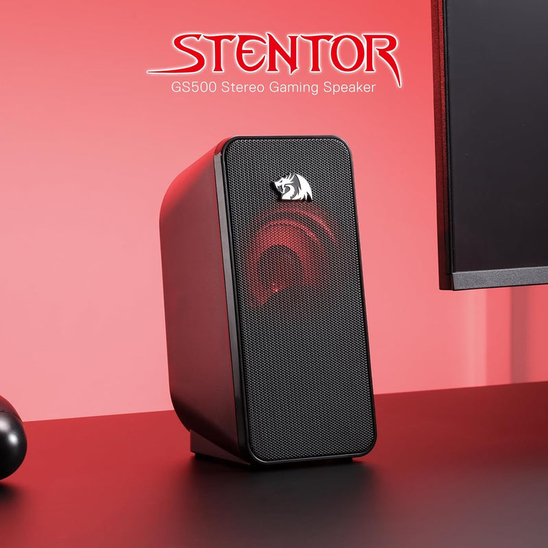Redragon GS500 Stentor PC Gaming-Lautsprecher, 2.0-Kanal-Stereo-Desktop-Computerlautsprecher Mit Rot