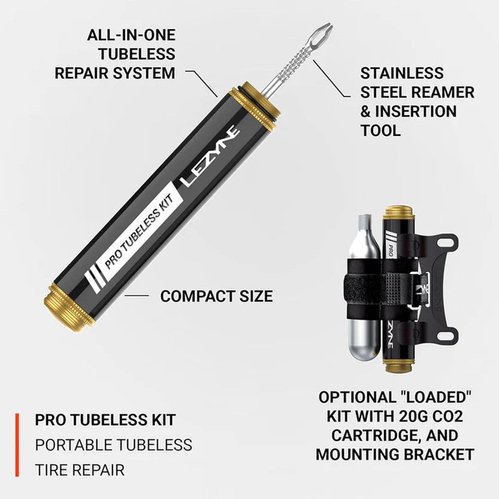 Lezyne Unisex – Erwachsene Pro Tubeless Kit Loaded schwarz