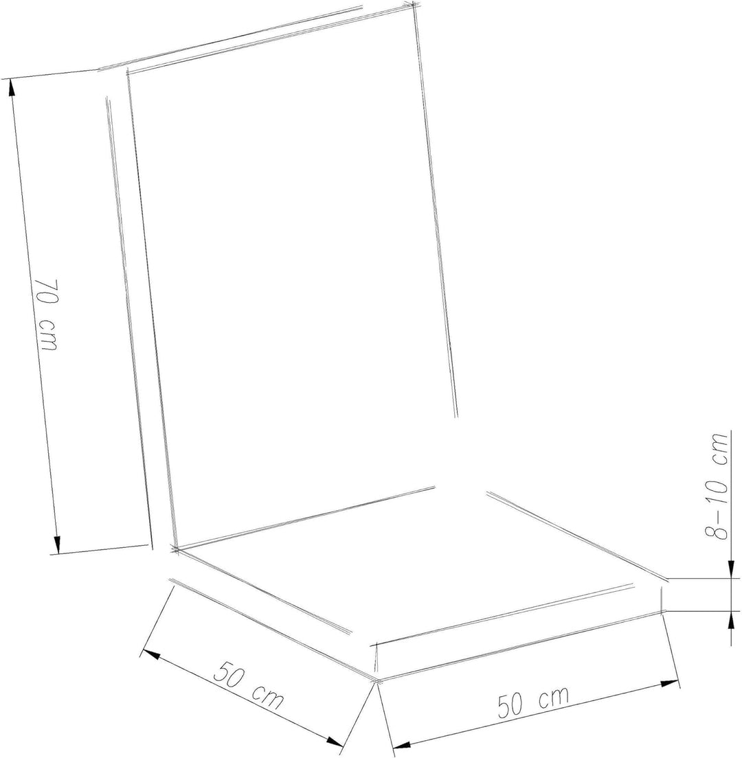 Chicreat Set mit 2 Hochlehnersesseln, 120 x 50 x 8 cm, Dunkelgrau 2er-Set, 120x50x8 cm Dunkelgrau, 2