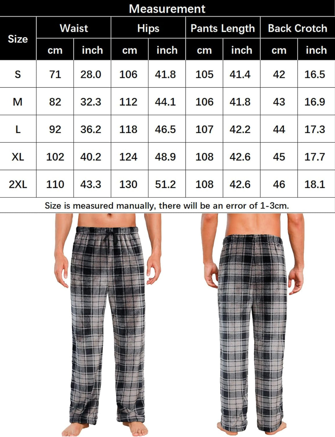 ENJOYNIGHT Schlafanzughose Herren Lang Fleece Pyjamahose Plüsch Freizeithose Warm Haushose mit Korde