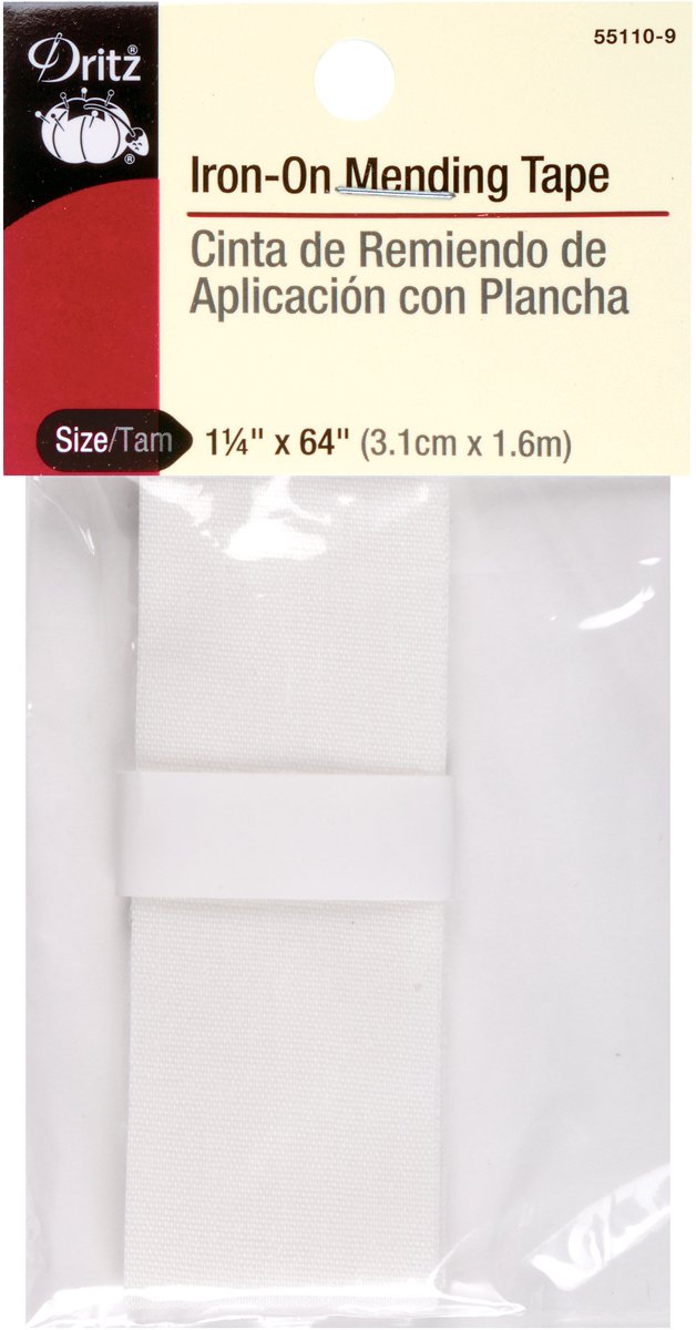 Dritz Eisen-Flickenband, 3,8 x 163 cm, Weiss Ausbesserung, Klebeband Weiss 1-1/4 x 64-Inch, Ausbesse