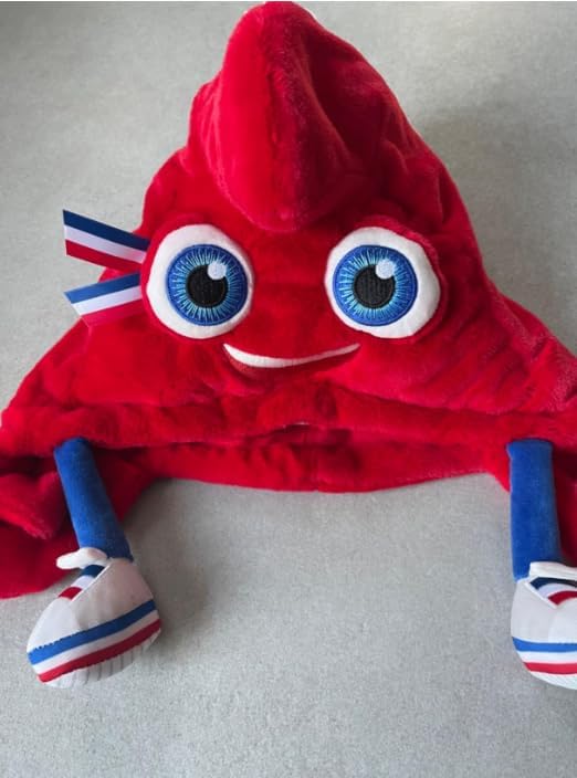 Doudou et Compagnie JO2433 Maskottchen Olympische und Paralympische Spiele – Mascotte MÜTZE, rot, on
