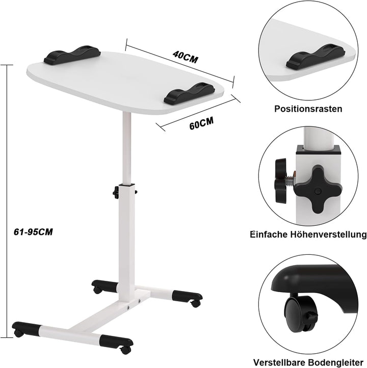 PIPIPOXER Computertisch Höhenverstellbarer Schreibtisch höhenverstellbar Laptoptisch mit 60x40 cm Ti