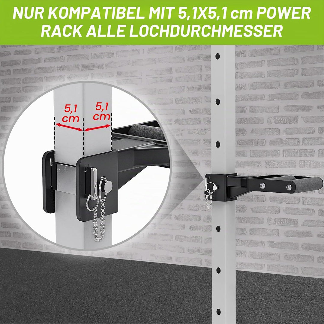 Kipika Muti-Grip Dip-Barren-Aufsatz für 5,1 x 5,1 cm und 7,6 x 7,6 cm Power-Rack, breite und schmale