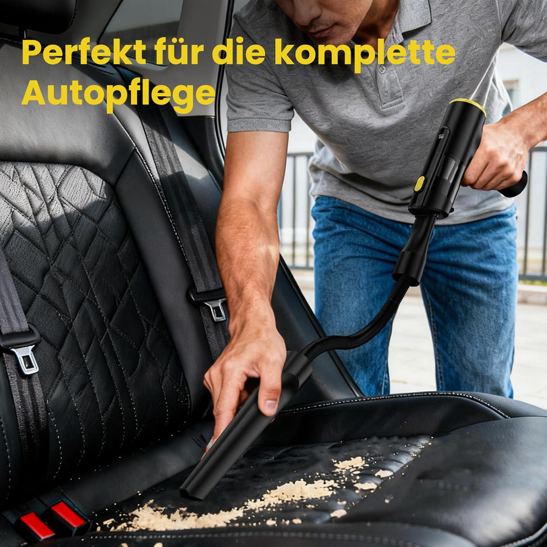 Handstaubsauger Akku, 60Mins 28000Pa Auto Staubsauger Kabellos, 3-in-1 Saugen & Blasen, LED-Display