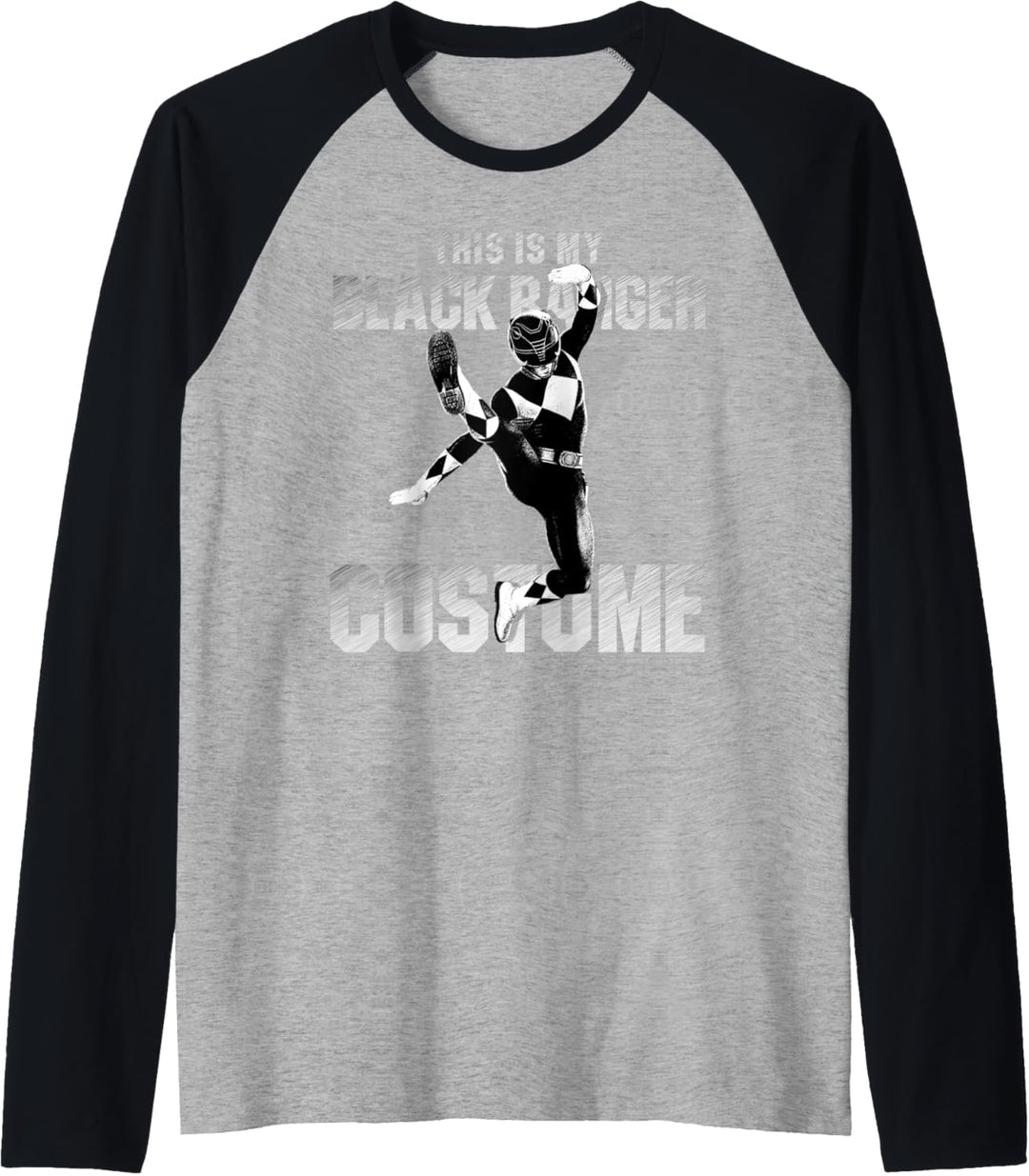 Power Rangers Black Ranger Halloween Costume Vintage Raglan