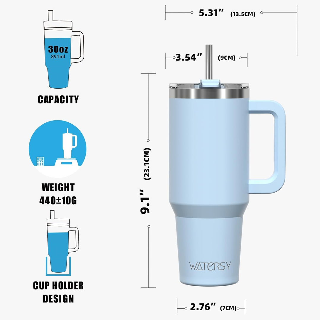 WATERSY 30oz Kaffeebecher to Go Thermobecher Doppelwandiger Edelstahl Vakuum Auslaufsicher Trinkbech