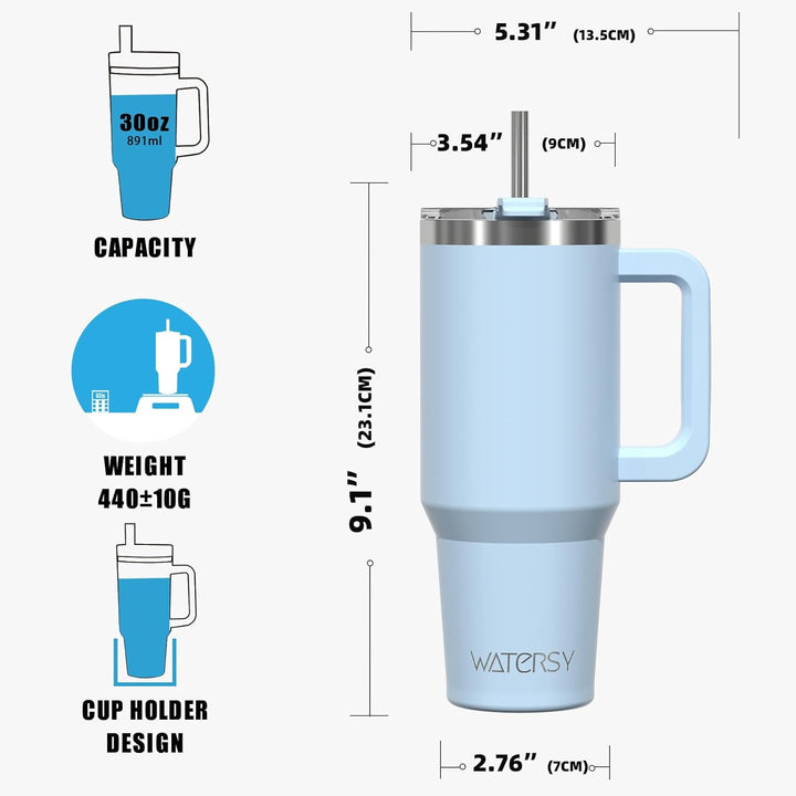 WATERSY 30oz Kaffeebecher to Go Thermobecher Doppelwandiger Edelstahl Vakuum Auslaufsicher Trinkbech