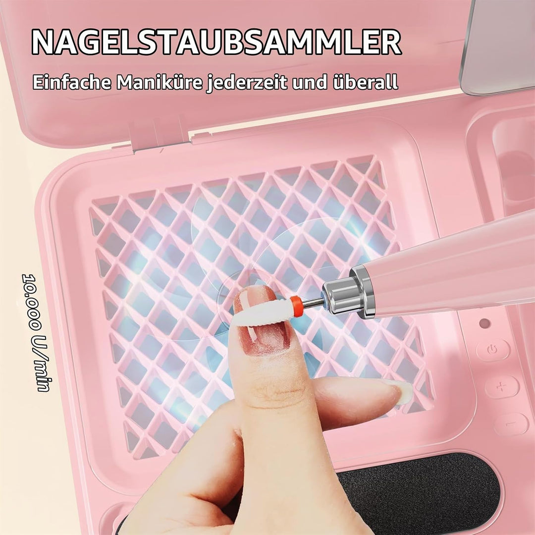 Nagelfräser mit Absaugung-15000U/min, Vakuum-Nagelventilator-Staubsammler mit wiederverwendbarem Fil