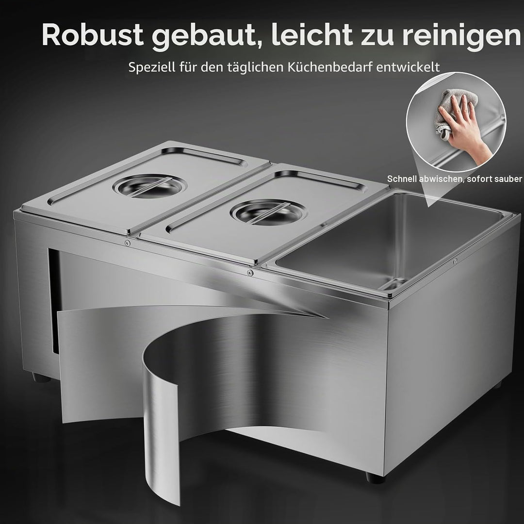 TAIMIKO Elektrisches Badezimmer, Edelstahl, 220 V, professionelle Speisew?rmer, Bain Marie mit 6 F?C