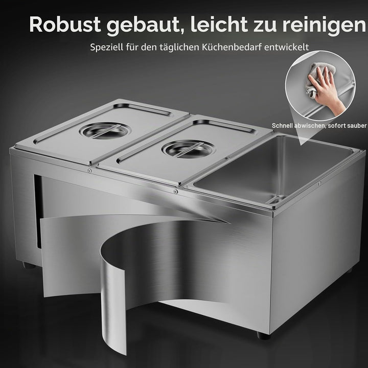TAIMIKO Elektrisches Badezimmer, Edelstahl, 220 V, professionelle Speisew?rmer, Bain Marie mit 6 F?C