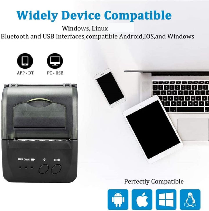 NETUM Kabelloser Bluetooth-Belegungs-Thermodrucker (DE), tragbarer persönlicher Rechnungsdrucker, 58