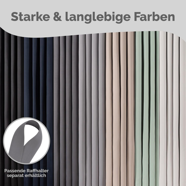 Blumtal 2er-Set Gardinen Verdunklungsvorhänge Blickdicht - Elegante Wärmeisolierende Vorhänge mit Ös