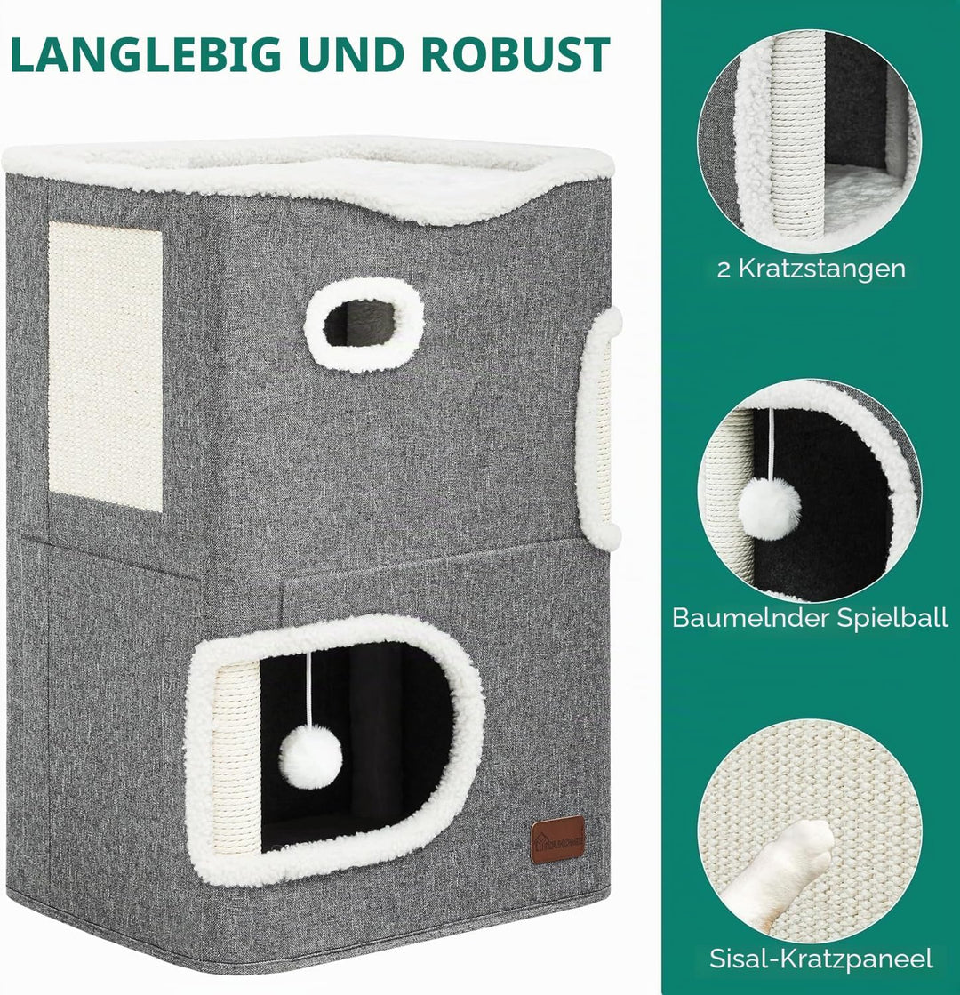 YITAHOME Katzenhaus Indoor, Katzenbett für Indoor-Katzen, Katzentonne, Katzenhöhle, Kratzbaum Klein,
