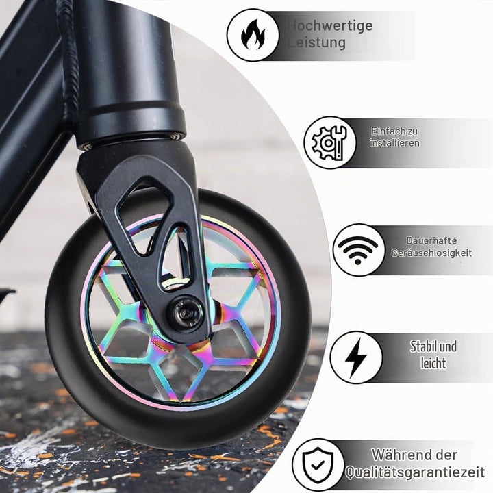 2 Stück 110mm Stunt Scooter Reifen, Stunt Scooter Rollen mit ABEC, 9 Kugellager, Ersatzräder für Sco