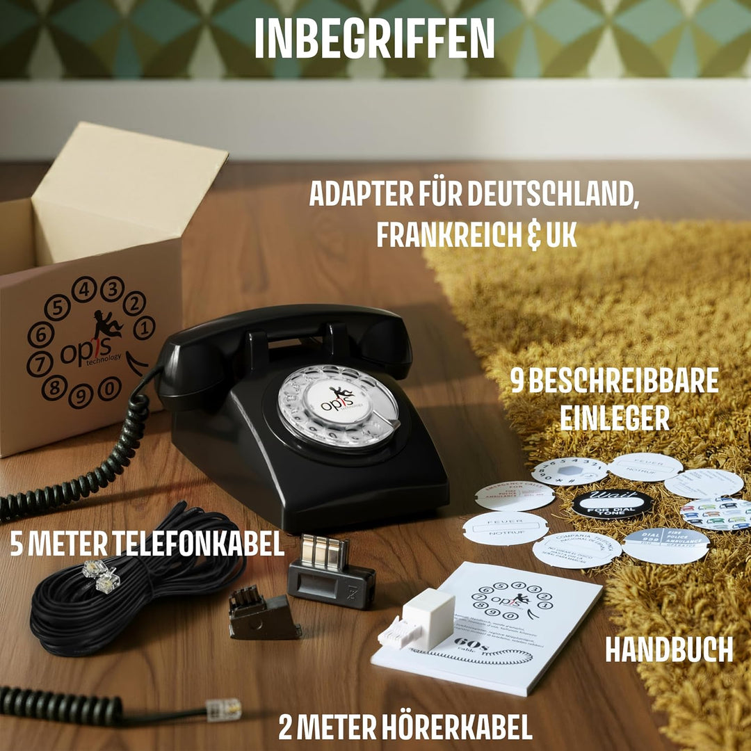 Retro Telefon Wählscheibe/Festnetztelefon Retro/Telefon mit Schnur/Telefon mit Wählscheibe/Telefon R