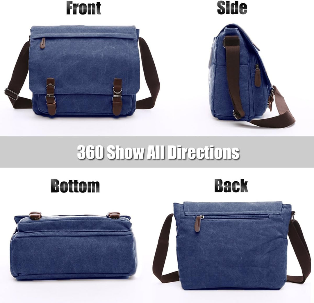 LOSMILE Umhängetasche Herren Schultertasche 16 Zoll Kuriertasche Canvas Laptop Tasche Messenger Bag