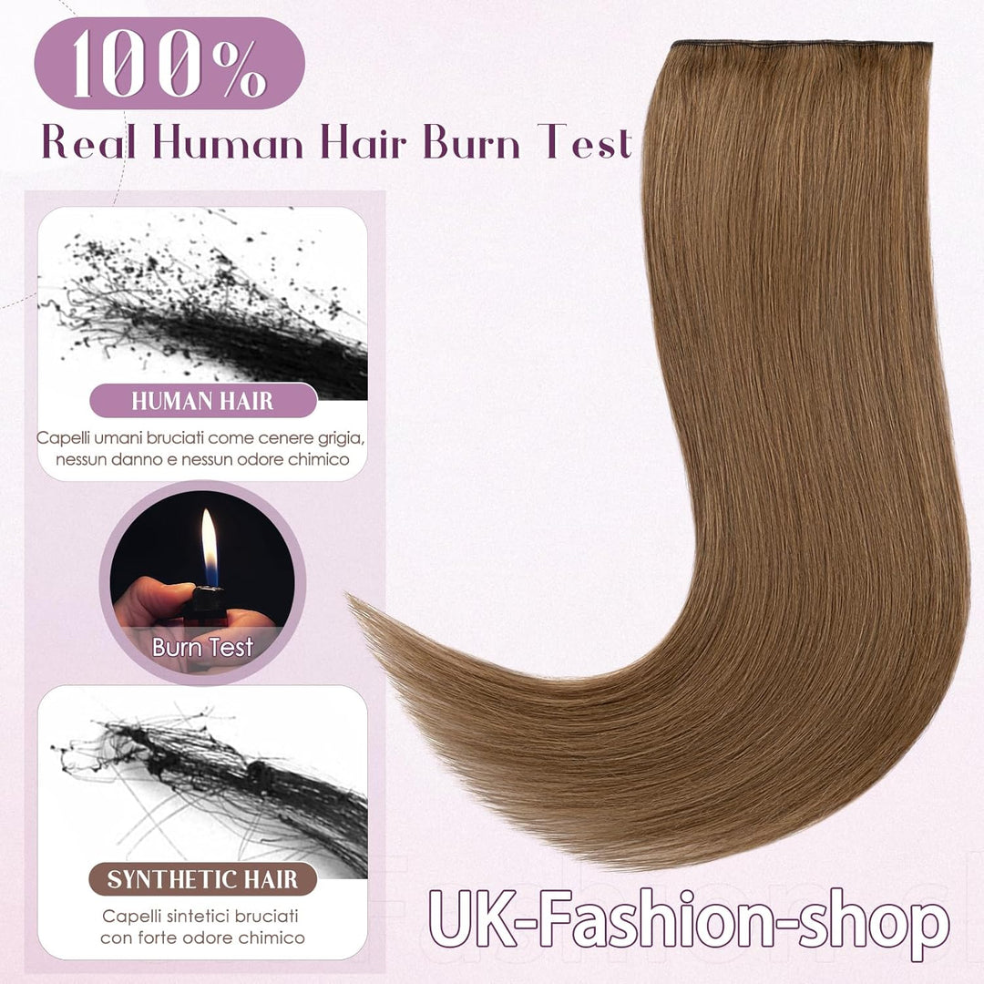 UK-Fashion-Shop Extensions Echthaar Clip In Remy Echthaar Haarverlängerungen Glatt 1 Tressen 5 Clips