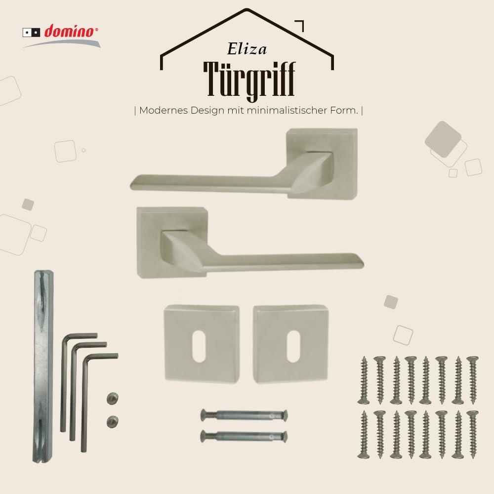 domino Türgriff ELIZA-QR M9 BB-Buntbart Drückergarnitur für Zimmertüren Türdrücker-Set Rosetten-Garn