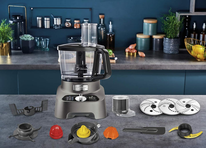 Moulinex Multifunktions-Küchenmaschine, 1000 W, vielseitiger Standmixer, 2 l, 10 Zubehörteile, 31 Fu