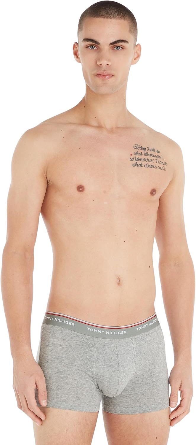 Tommy Hilfiger Herren 3er Pack Boxershorts Trunks Unterwäsche L Mehrfarbig (Black/Grey Heather/White