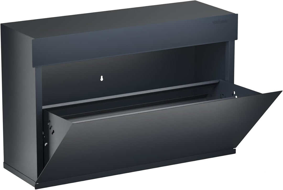 VEEHAUS Schuhschrank Metall Wandmontage, 1 Klappe, Grosse Grössen 35-47 | Nur 25 cm tief, Stapelbar