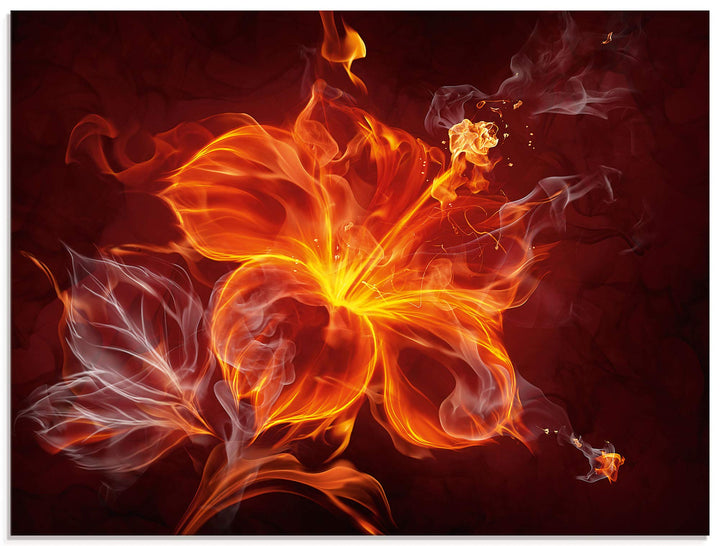 ARTland Glasbilder Wandbild Glas Bild einteilig 60x45 cm Querformat Blumen Feuerblume Feuer Flammen