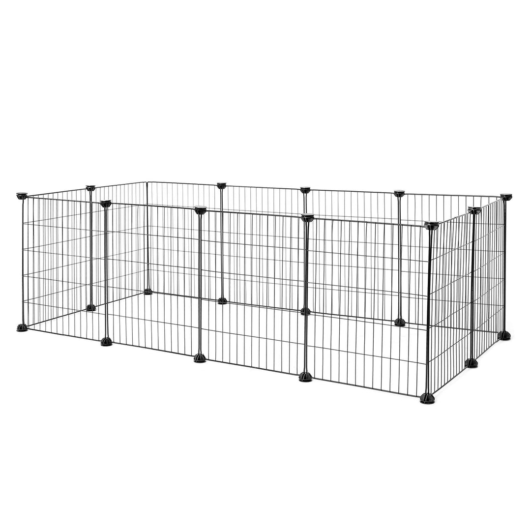 lionto Freigehege aus Metall Kleintierauslauf Kleintiergehege Kleintierkäfig 144x74x46 cm