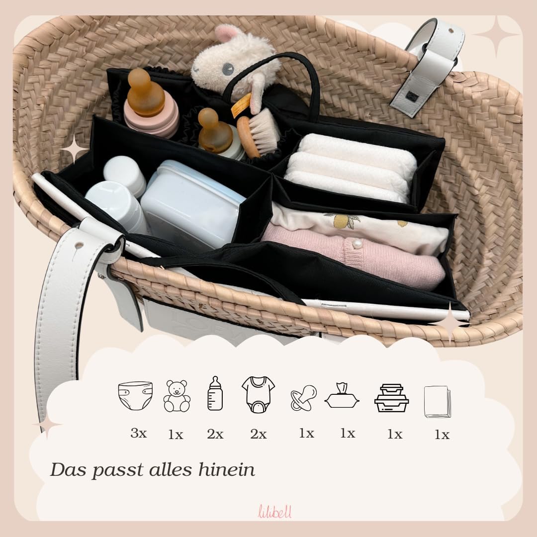 Windeltasche für Newborn Baby Essentials, Handtaschen Organizer für Eltern, Taschenorganizer mit Fac