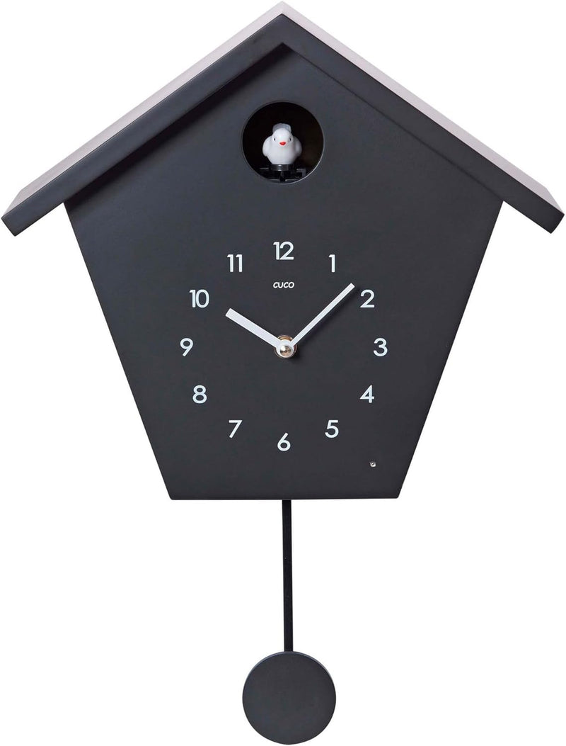Cuco Clock Kuckucksuhr SCHWARZWALDHAUS, Pendeluhr Wanduhr, Moderne Schwarzwalduhr, 37,5× 23 × 11,4cm
