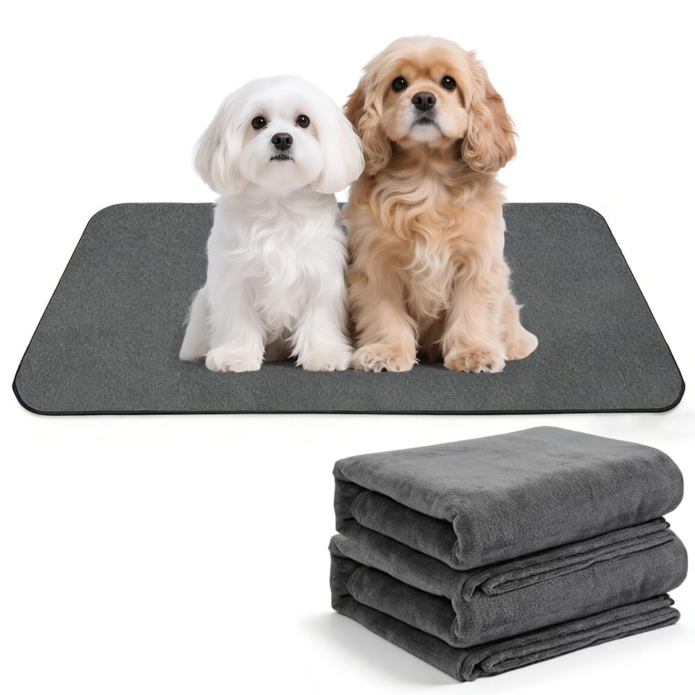 Waschbar Haustier-Urinunterlage 2er Set, 100x70 cm wasserdichte Hundematte Wiederverwendbare Welpenu