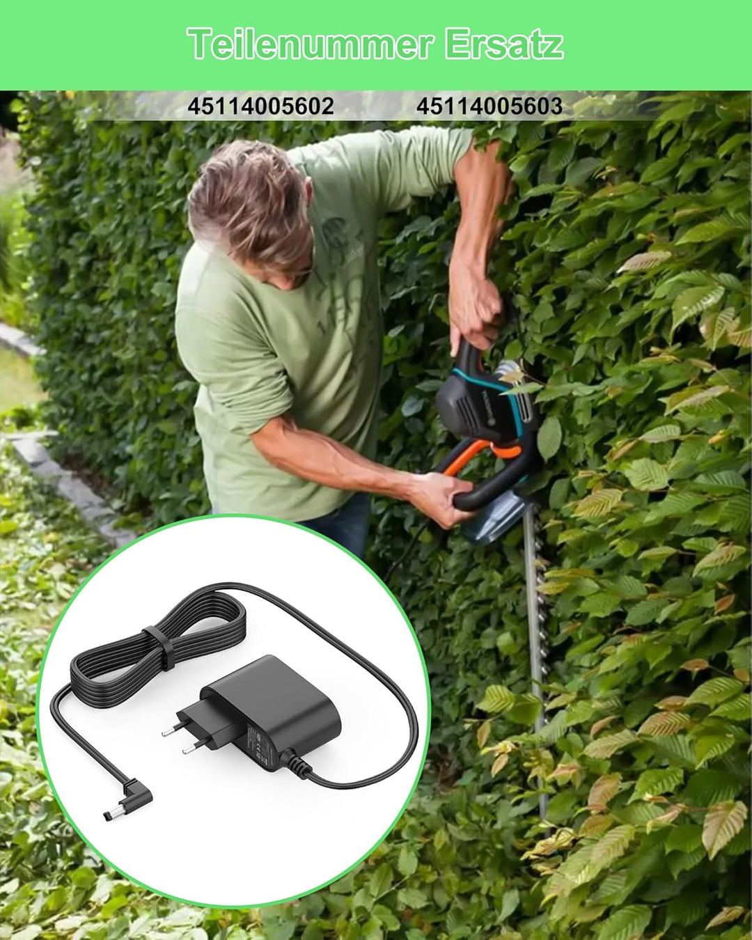 Ladekabel AC Adapter LK45 22,5V 0,65A für STIHL FSA45 BGA45 HSA45, ersetzt 45114005603 45114005602