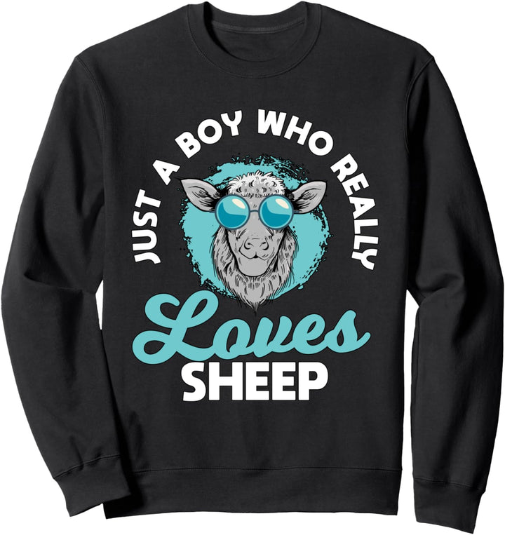 Nur ein Junge der Schaf liebt Schäfer Sachen Schaf Sweatshirt