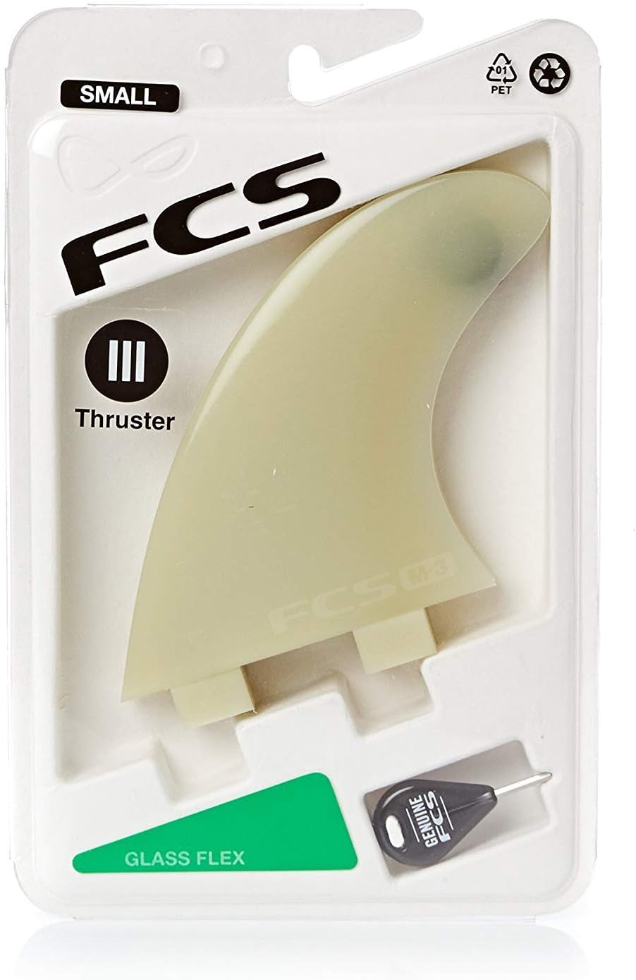 FCS M3 NATURAL GLASS FLEX IFT Thruster Finnen Set, S