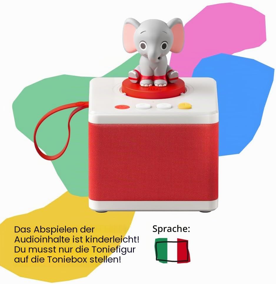 FABA-Geschichtenerzähler – Audio-Box mit Klangfigur Ele, der Elefant“ – Lernspielzeug, italienische