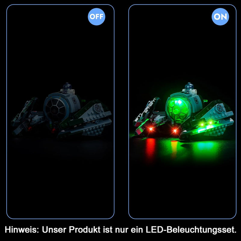 LocoLee Licht Set Kompatibel mit Lego Yodas Jedi Starfighter 75360, Nur Lichter Set - Kein Modell, L