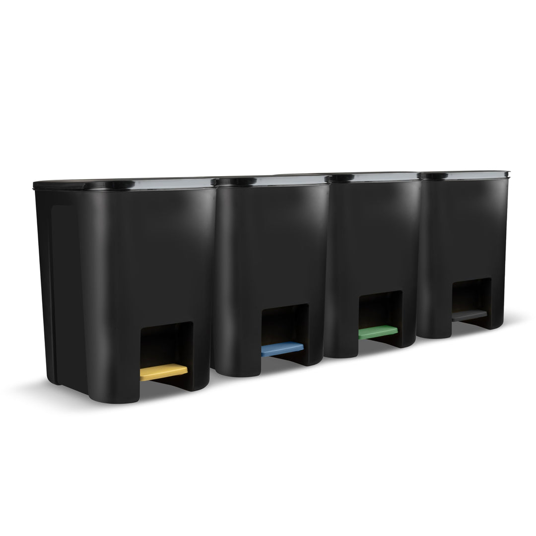 Mülleimer Küche Mülltrennsystem Set 4 Stück 25 L Abfalleimer Müllbehälter Mit Pedal Treteimer Kunsts