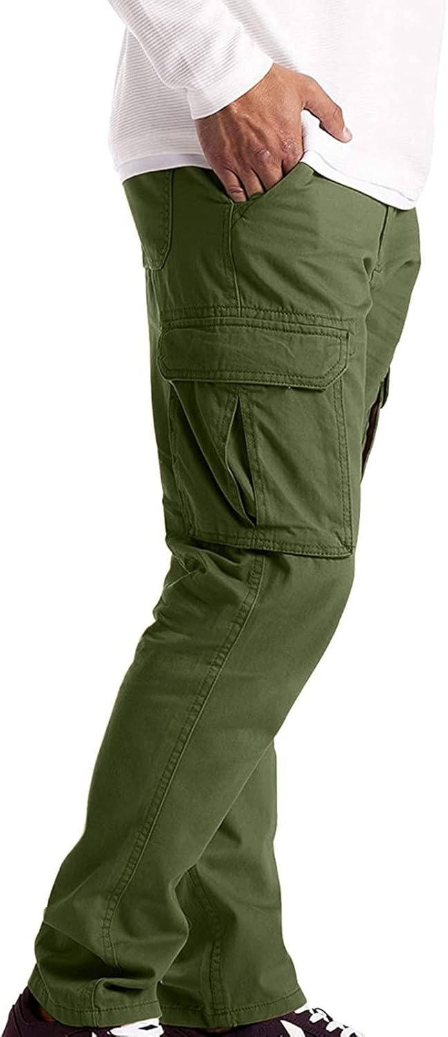 Cargohose Herren Grau Slim-Fit Gummibund Cargohose Lange Cargo-Hose Outdoorhose Funktionshose Lässig