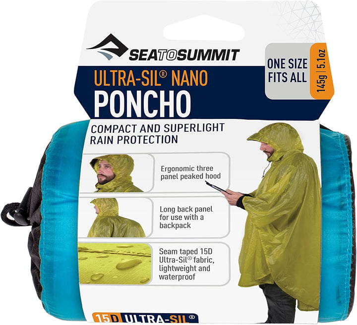 Sea to Summit - Nylon Poncho & Tarp - Leichter & Wasserdichter Regenschutz - Mit Kapuze - Schützt gr