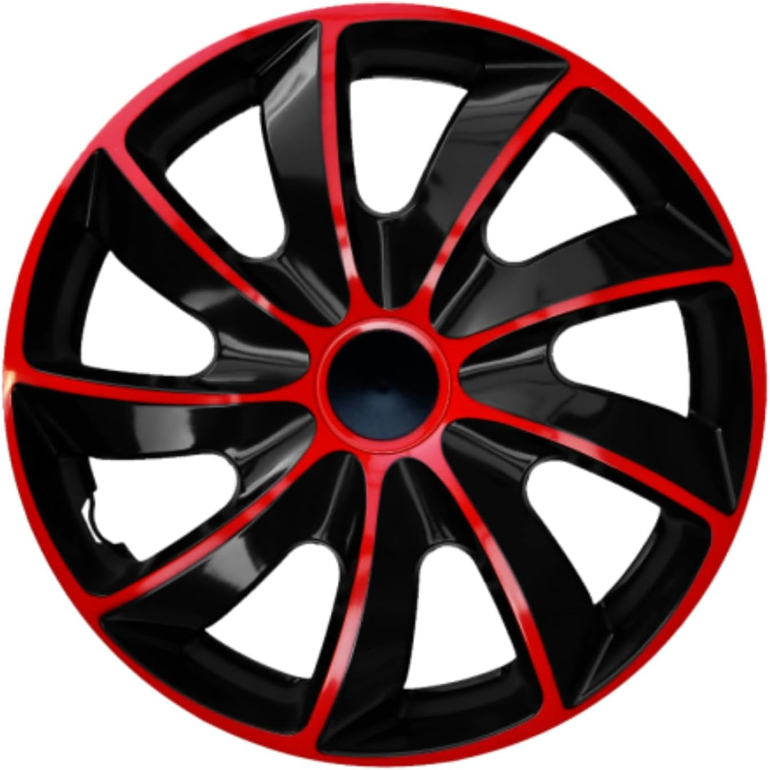 Luckyberg Radkappen 16 Zoll Quad | Radzierblenden 4er-Set für die meisten Automarken und Stahlfelgen