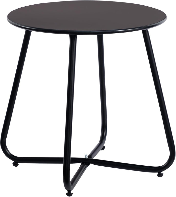 HollyHOME Beistelltisch Outdoor Balkontisch Klein Gartentisch Rund Beistelltisch Metall Wetterfest L