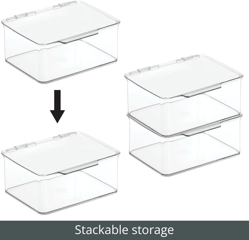 mDesign 4er-Set Küchen Organizer mit Deckel – kleine Vorratsdosen für Küchenregal und Vorratskammer